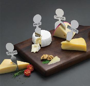Stainless steel cheese knives set - Couteaux fromage acier (4pcs)